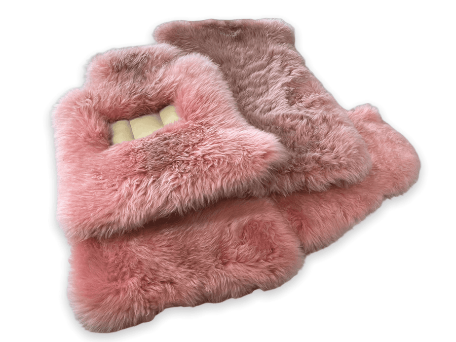 Pink Sheepskin Floor Mats For Rolls Royce Spectre (2023-2024) Design Brand - AutoWin