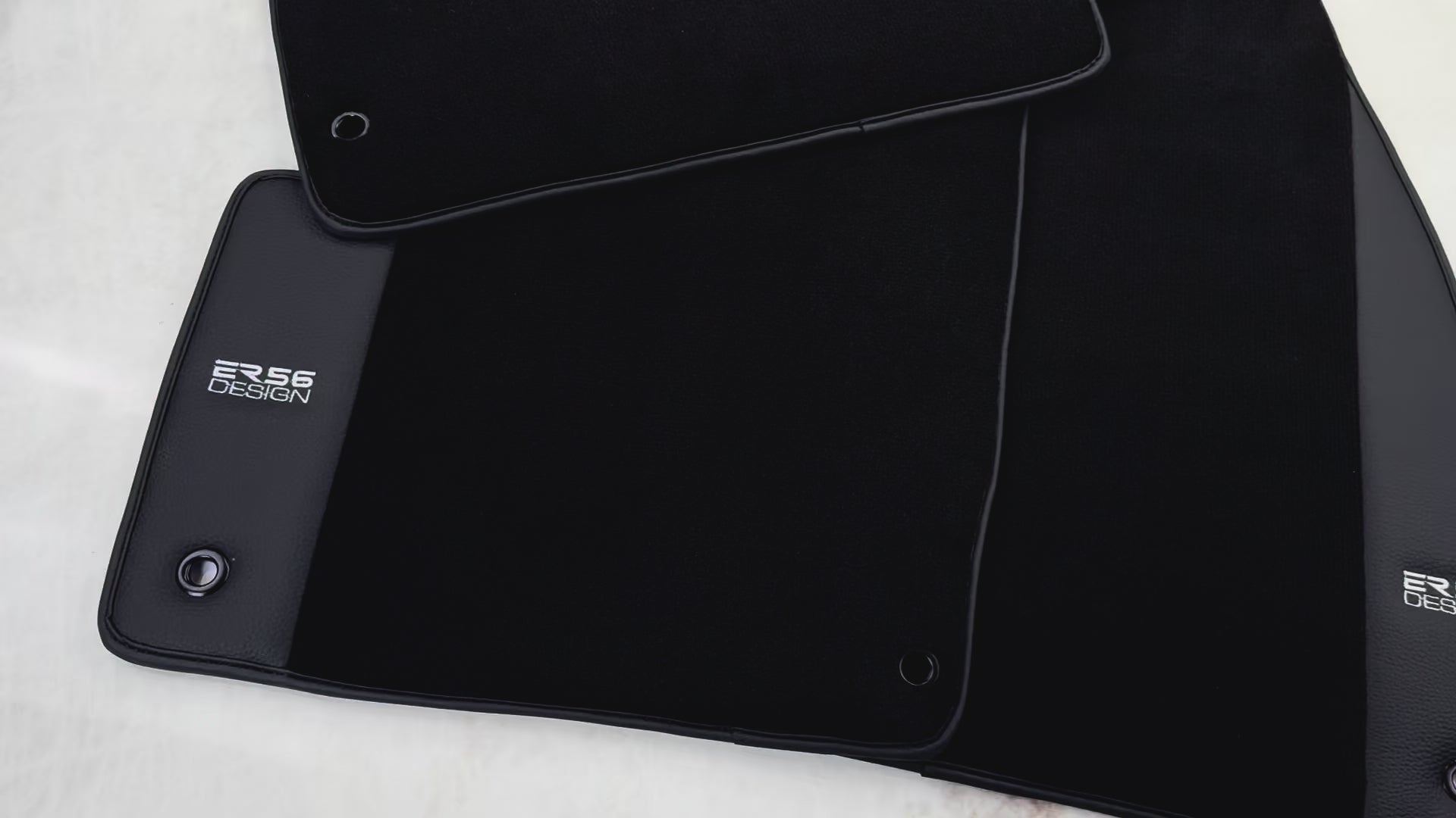 Tapetes de coche negros Diseño ER56 para Range Rover Evoque (2011-2015) 3/5 puertas con cuero - ER56 Design