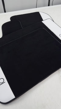 Tappeti Auto Neri Per Rolls Royce Black Badge Cullinan In Pelle Bianca