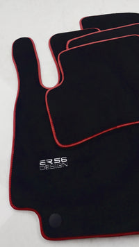 Tappetini per auto per Mercedes-Benz C Class W205 2014-2021 Design ER56 con bordo rosso