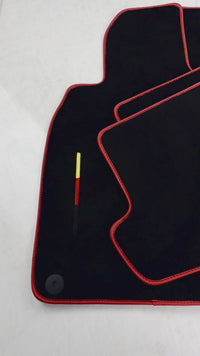 Alfombrillas negras para coches Porsche 991 (2012-2019) con ribete rojo