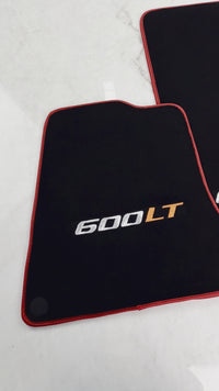 Tapis de voiture noir pour McLaren 600 LT (2018-2020) avec bord rouge