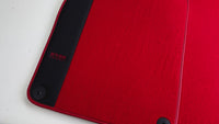 Red Floor Mats for Porsche 718 Cayman (2017-2023) with Leather