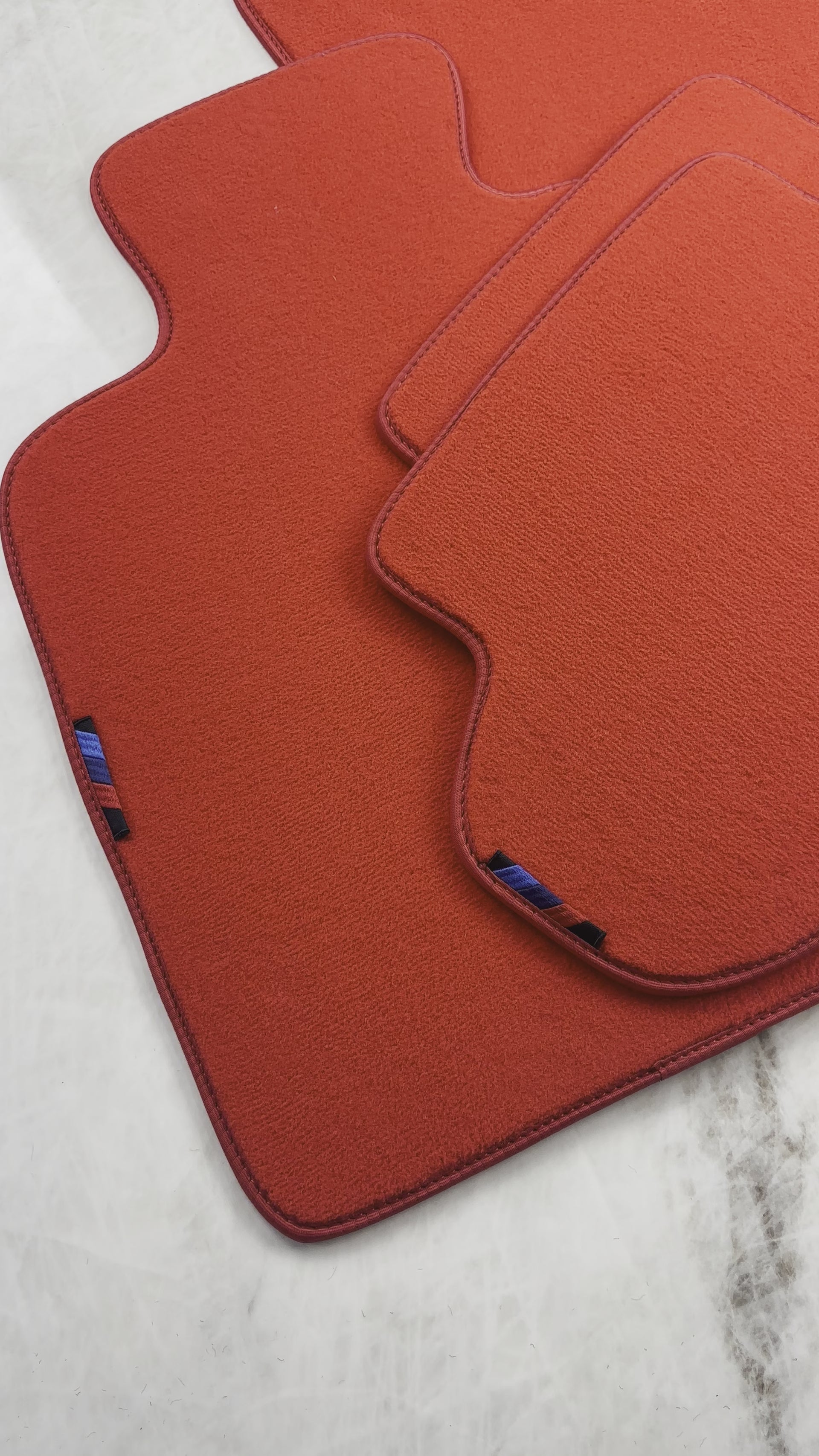 Red Floor Mats For BMW 5 Series F10 With M Package AutoWin Brand - AutoWin.EU