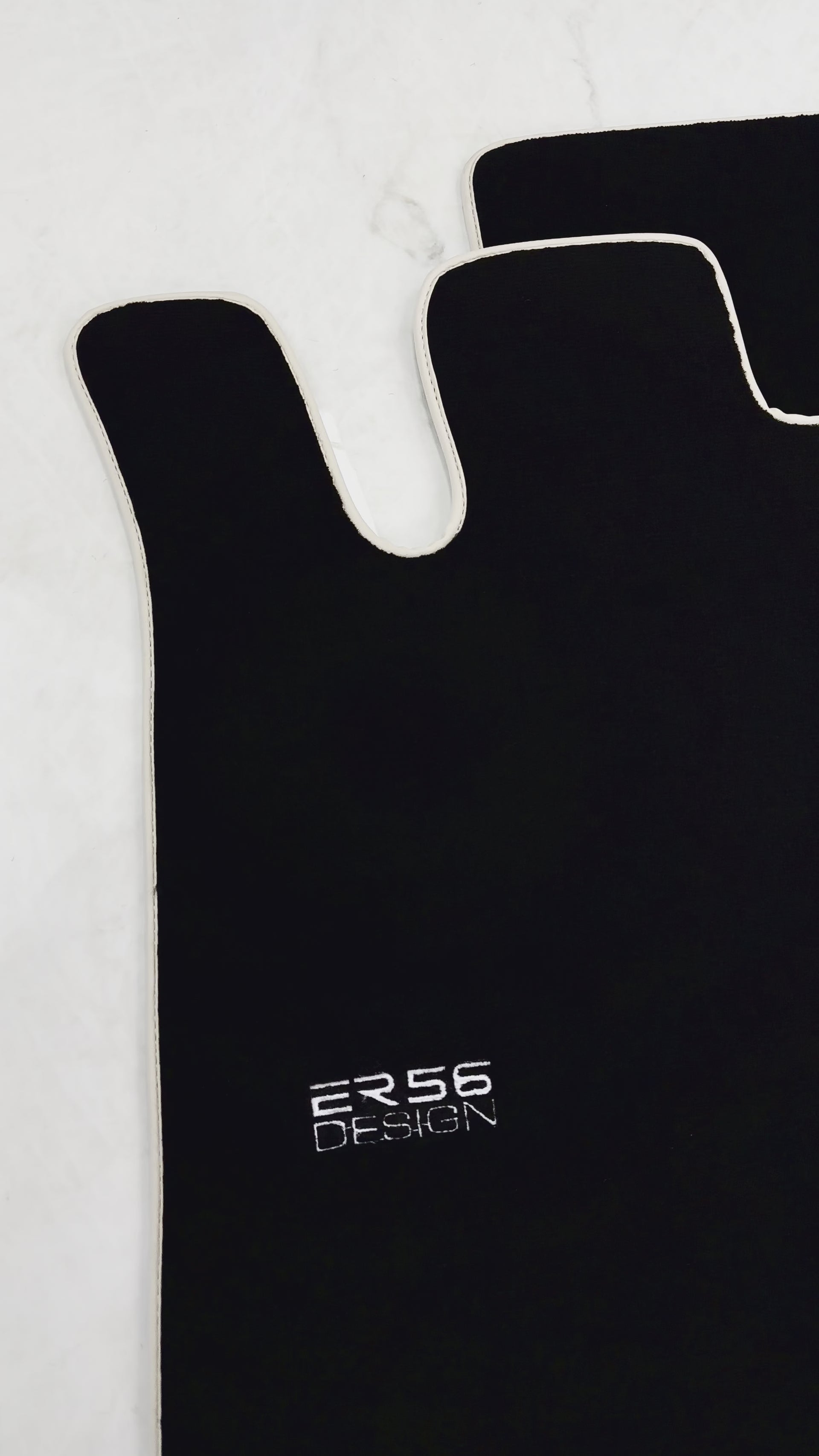 Tapis de voiture noirs pour Mercedes-Benz SL-Class R230 (2001-2012) bord beige | Design ER56 - ER56 Design