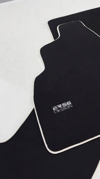 Black Floor Mats For Toyota Land Cruiser 80 (1985-1997) Beige Trim | ER56 Design