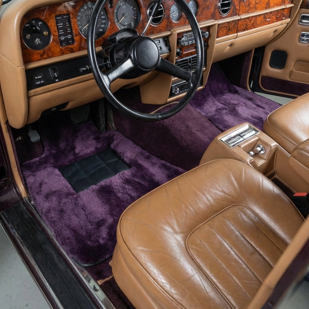 Purple Sheepskin Floor Mats for Rolls-Royce Wraith (2013–2023)