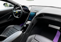 Alfombrillas negras para coche para Ferrari Roma (2021-2024) con cuero morado