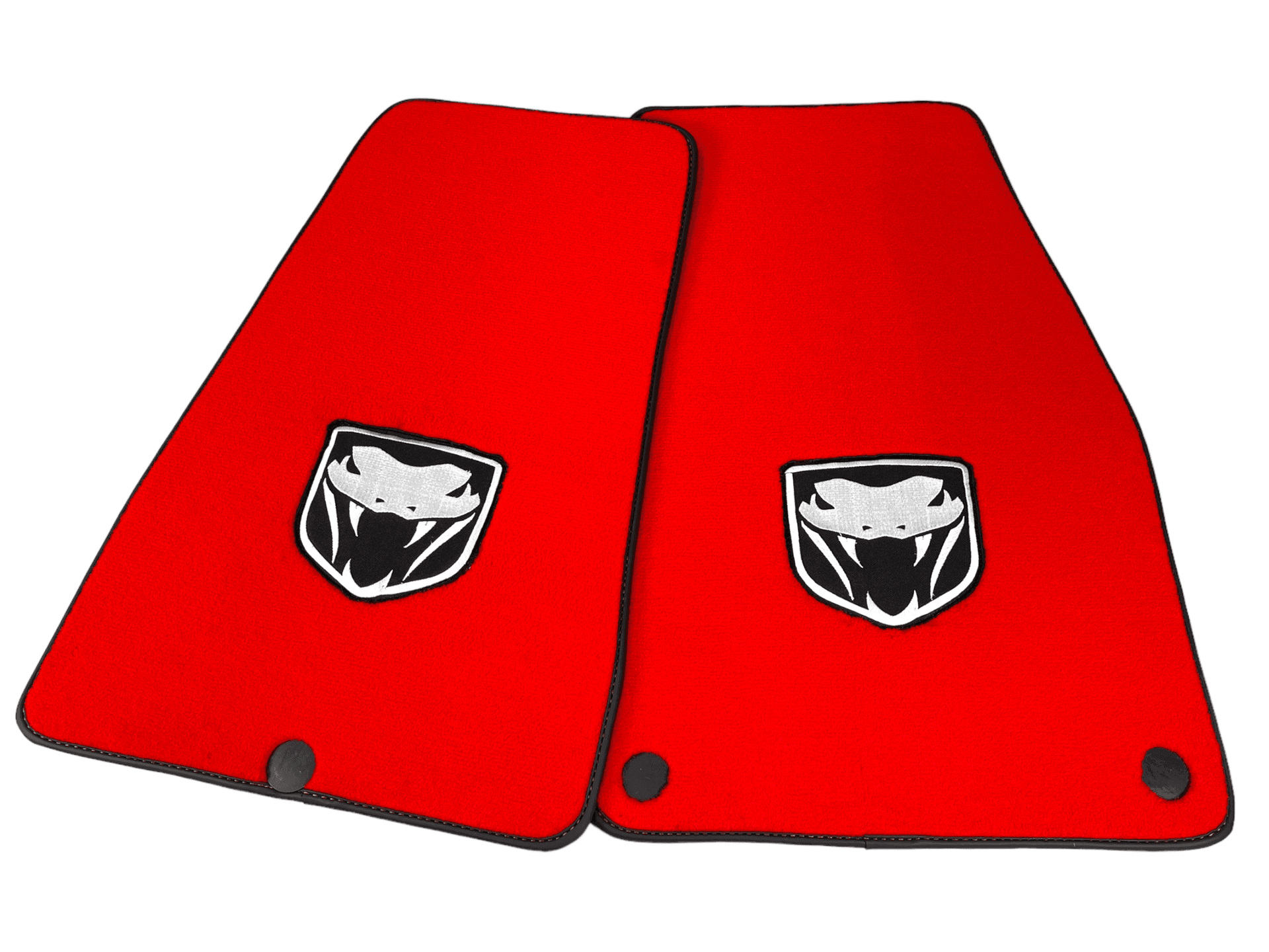 Red Floor Mats For Dodge Viper (2003-2006) With Emblem Tailored - AutoWin