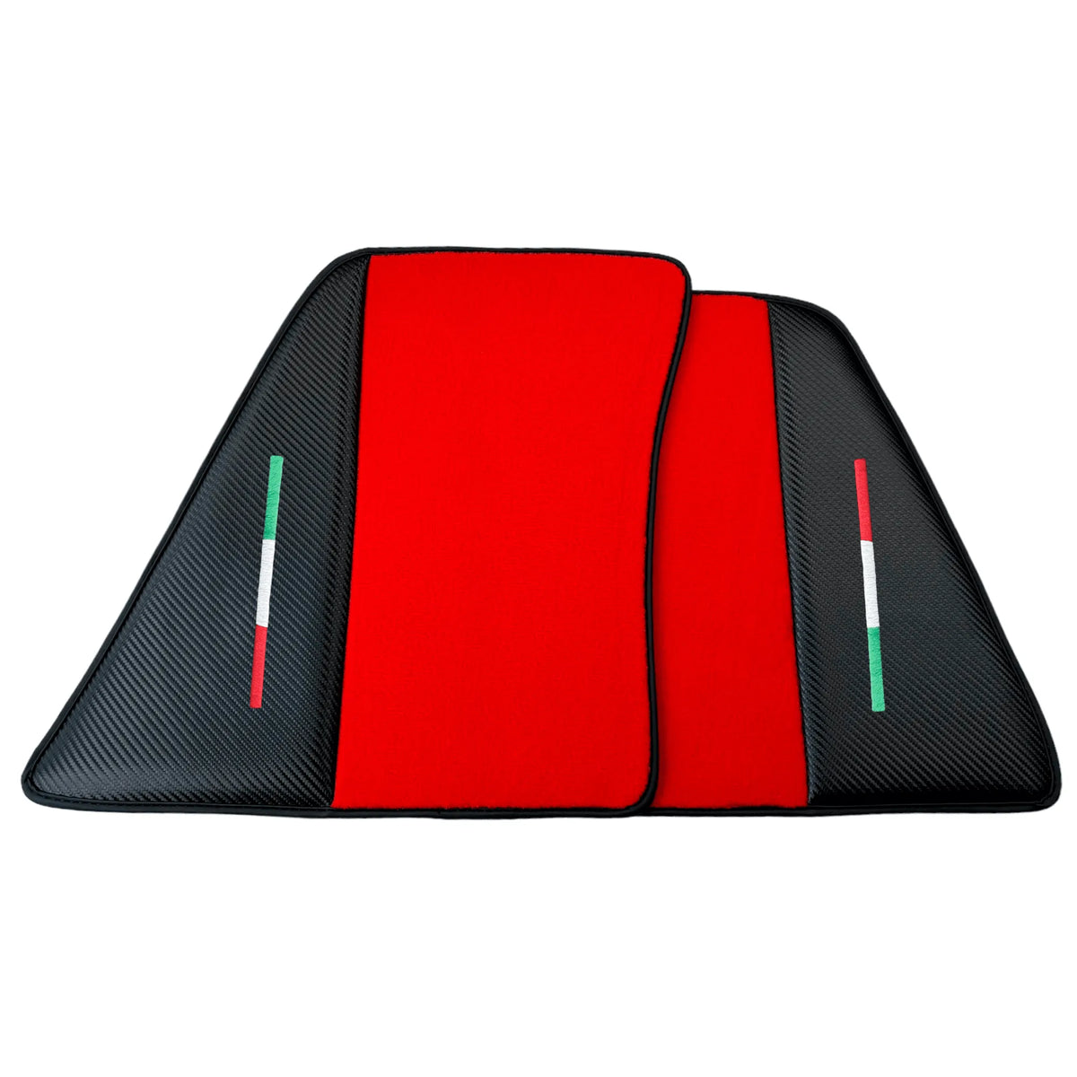 Red Floor Mats for Ferrari 296 GTS (2022-2027) with Carbon Fiber - AutoWin