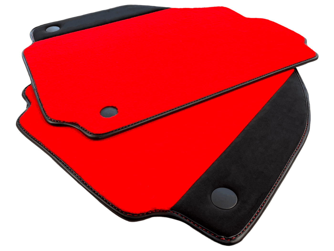 Red Floor Mats For Ferrari F8 Tributo 2019-2022 With Alcantara Leather - AutoWin