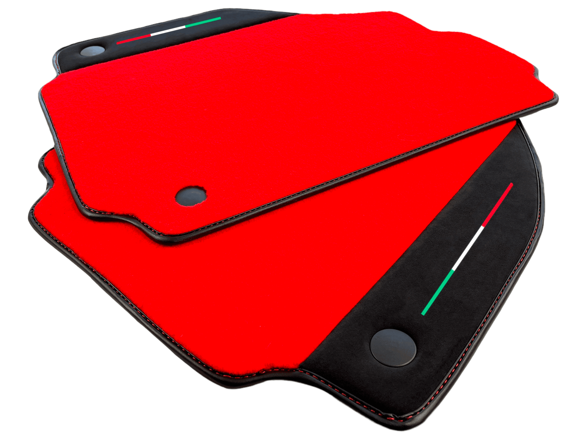 Red Floor Mats For Ferrari F8 Tributo 2019-2022 With Alcantara Leather - AutoWin