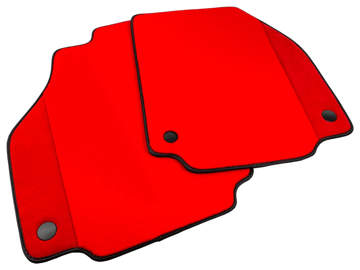 Red Floor Mats For Ferrari 488 Spider 2016-2022 With Red Alcantara Leather