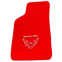 Red Floor Mats for Pontiac FireBird (1970-1981) with Trans Am Logo - AutoWin