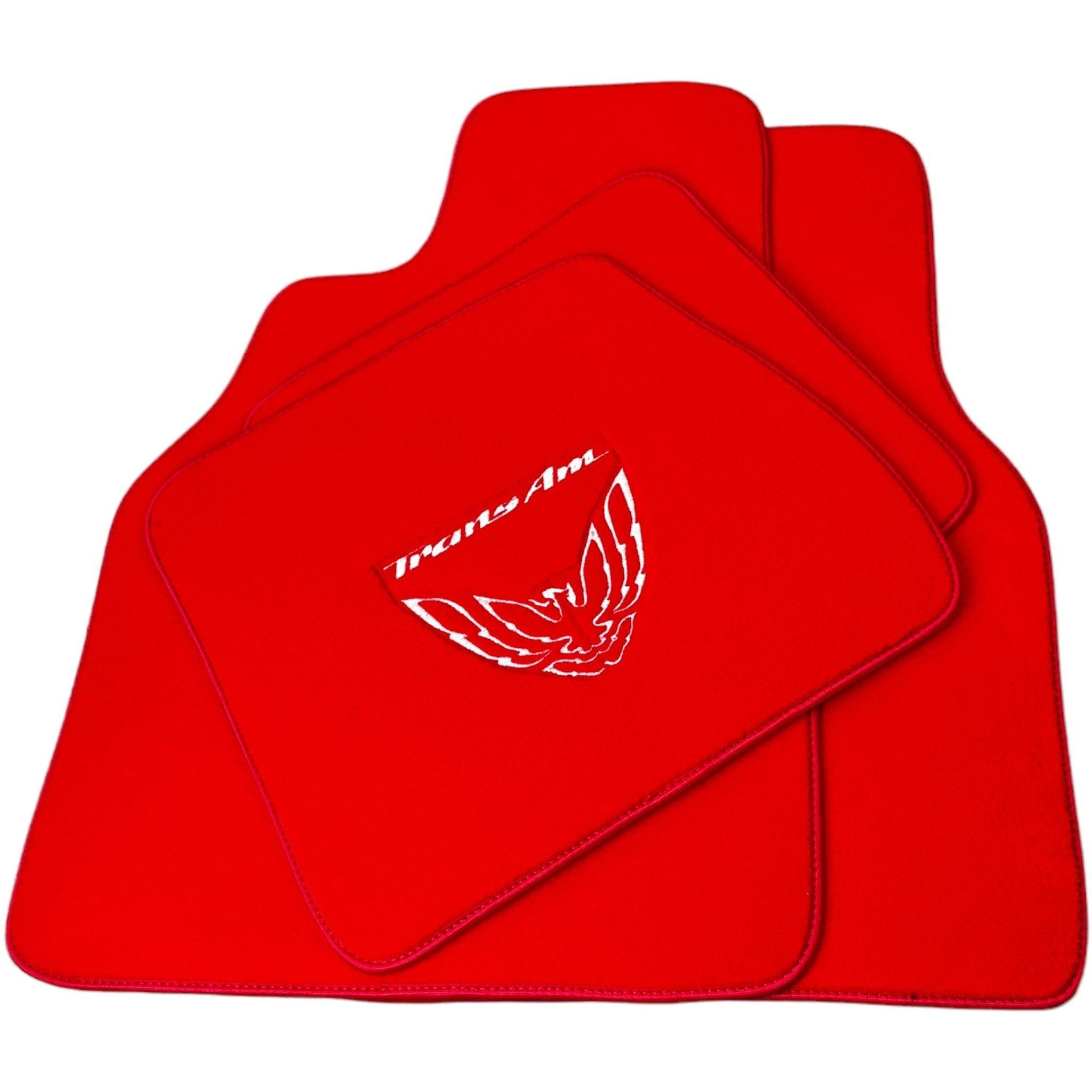 Red Floor Mats for Pontiac FireBird (1993-2002) with Trans Am Logo - AutoWin