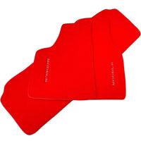 Red Floor Mats For Tesla Model S (2012-2023) with Red Trim - AutoWin