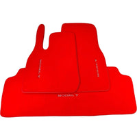 Red Floor Mats for Tesla Model Y (2020-2023) with Red Trim - AutoWin