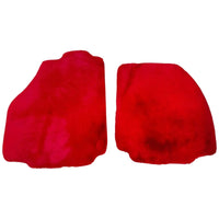 Red Sheepskin Floor Mats for Ferrari F8 Spider (2019-2023)