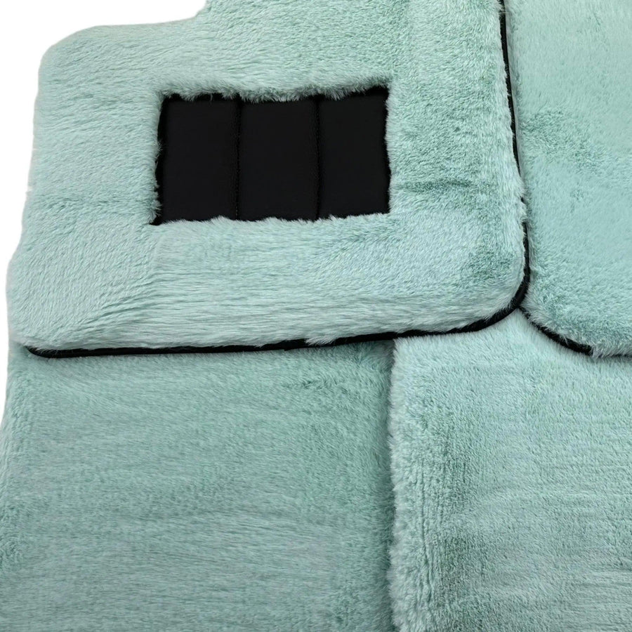 Tiffany Blue Sheepskin Floor Mats For Rolls Royce Phantom 2003–2016 Er56 Design Brand - AutoWin