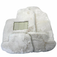 White Sheepskin Floor Mats for Bentley Continental GTC (2011-2018) ER56 Design - AutoWin