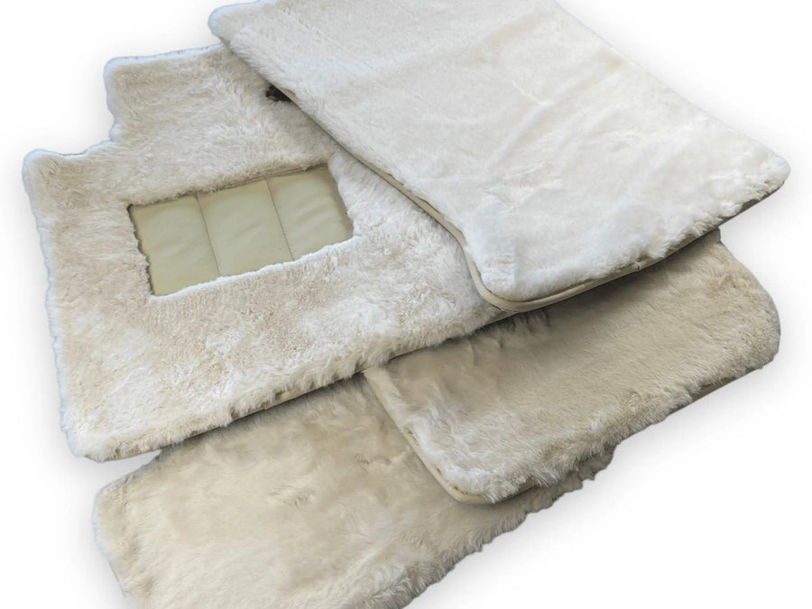 White Sheepskin Floor Mats For Bentley Flying Spur (2005-2013) Er56 Design Brand - AutoWin