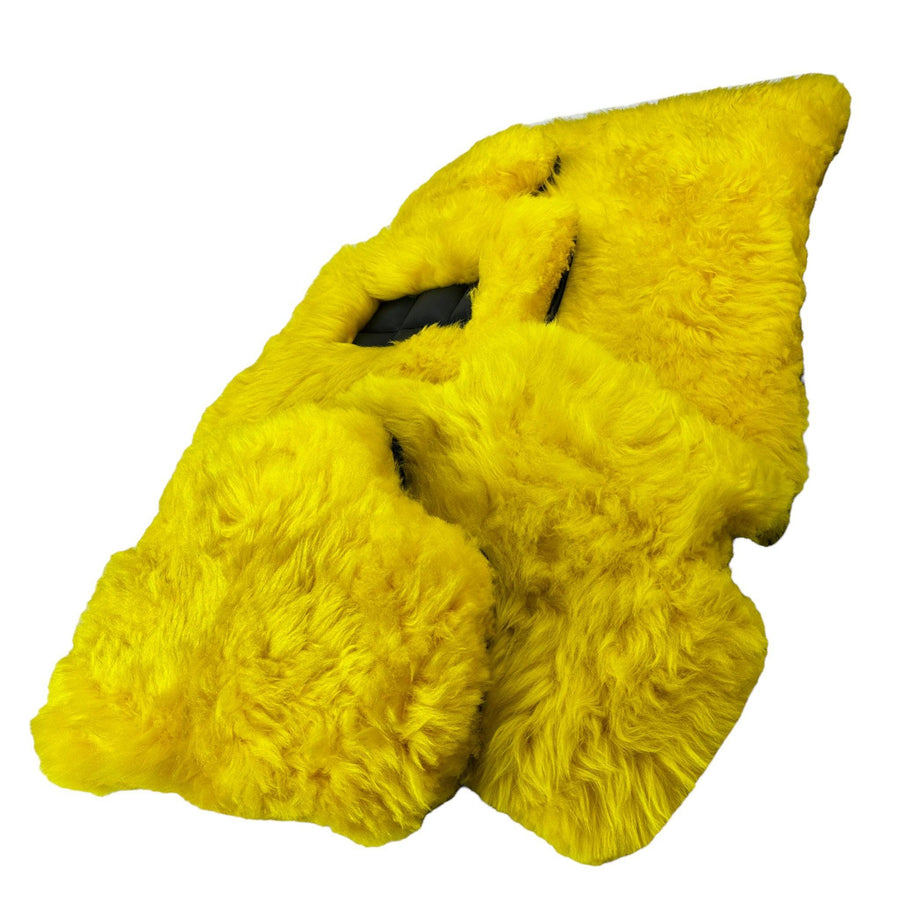 Yellow Sheepskin Floor Mats for Rolls Royce Cullinan Rr31 (2018-2023) ER56 Design Brand - AutoWin