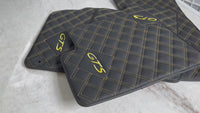 Tapis de voiture en cuir pour Porsche Cayenne GTS 2018-2023 avec couture jaune