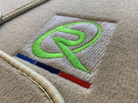 Beige Floor Mats For BMW 7 Series G11 ROVBUT Brand Tailored Set Perfect Fit Green SNIP Collection - AutoWin