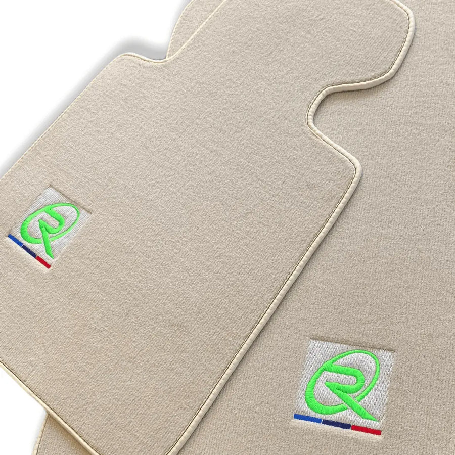 Beige Floor Mats For BMW M4 Series F82 ROVBUT Brand Tailored Set Perfect Fit Green SNIP Collection - AutoWin