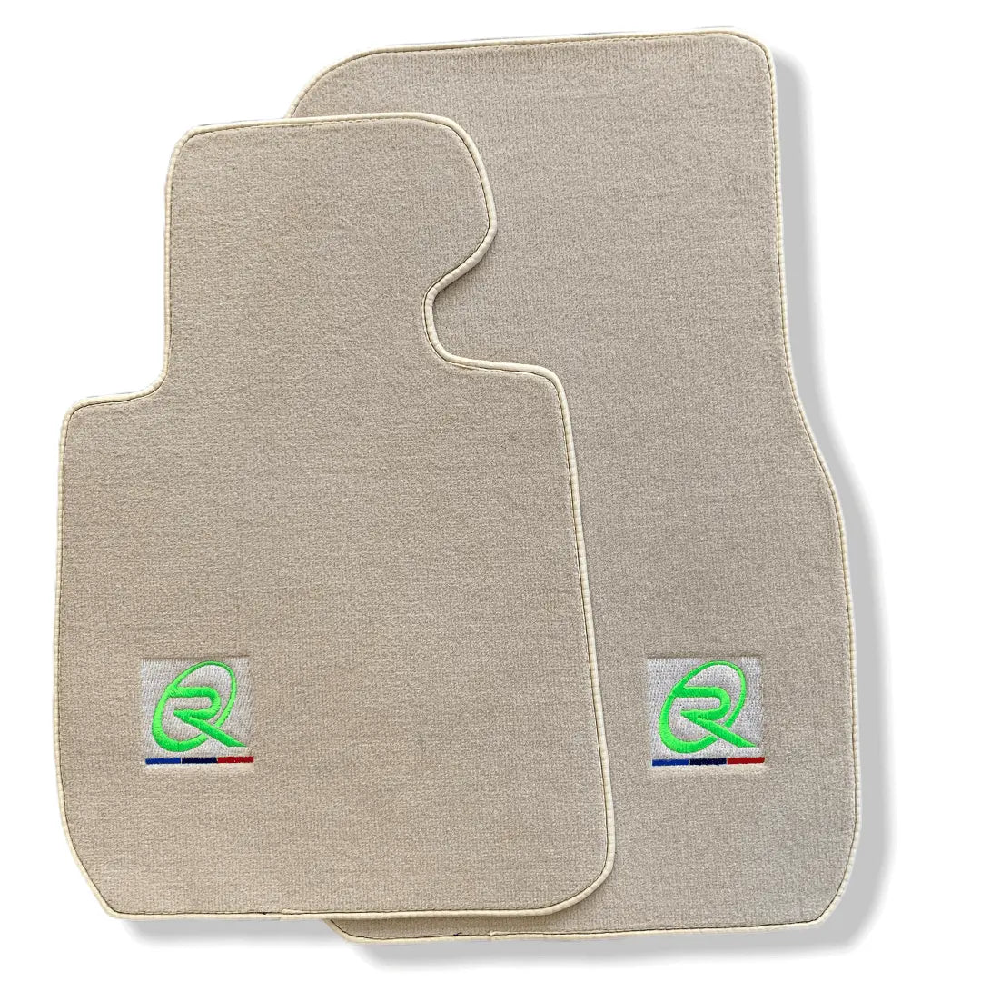 Beige Floor Mats For BMW M4 Series F82 ROVBUT Brand Tailored Set Perfect Fit Green SNIP Collection - AutoWin