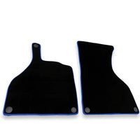 Floor Mats For Mercedes-Benz SLR Mclaren 2005-2009 Black Blue Trim - AutoWin