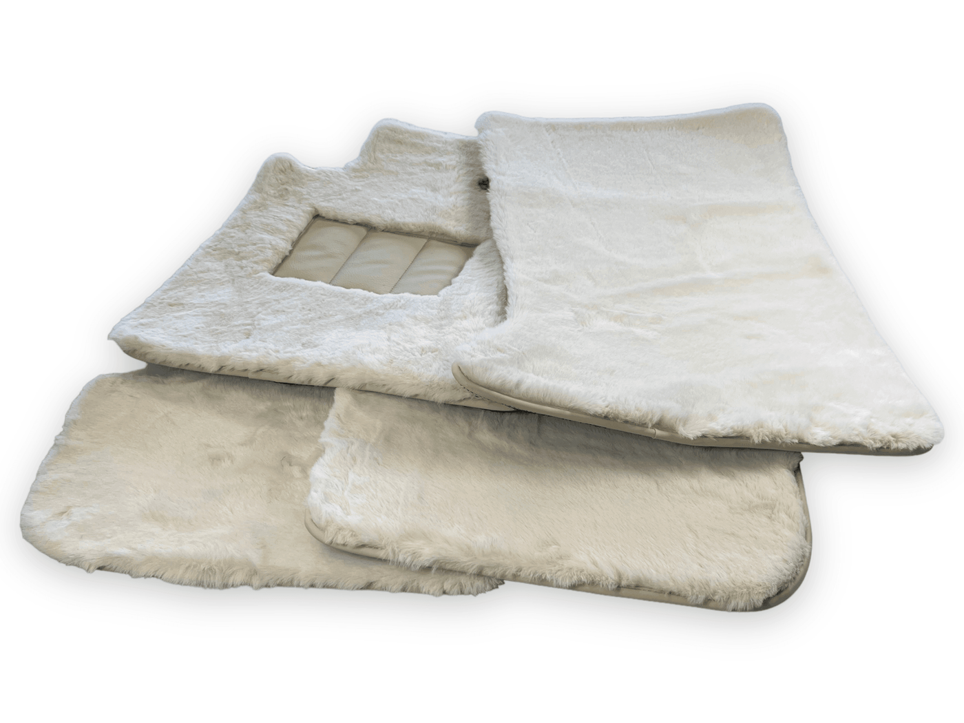 Luxury White Sheepskin Floor Mats for Rolls Royce Dawn Rr6