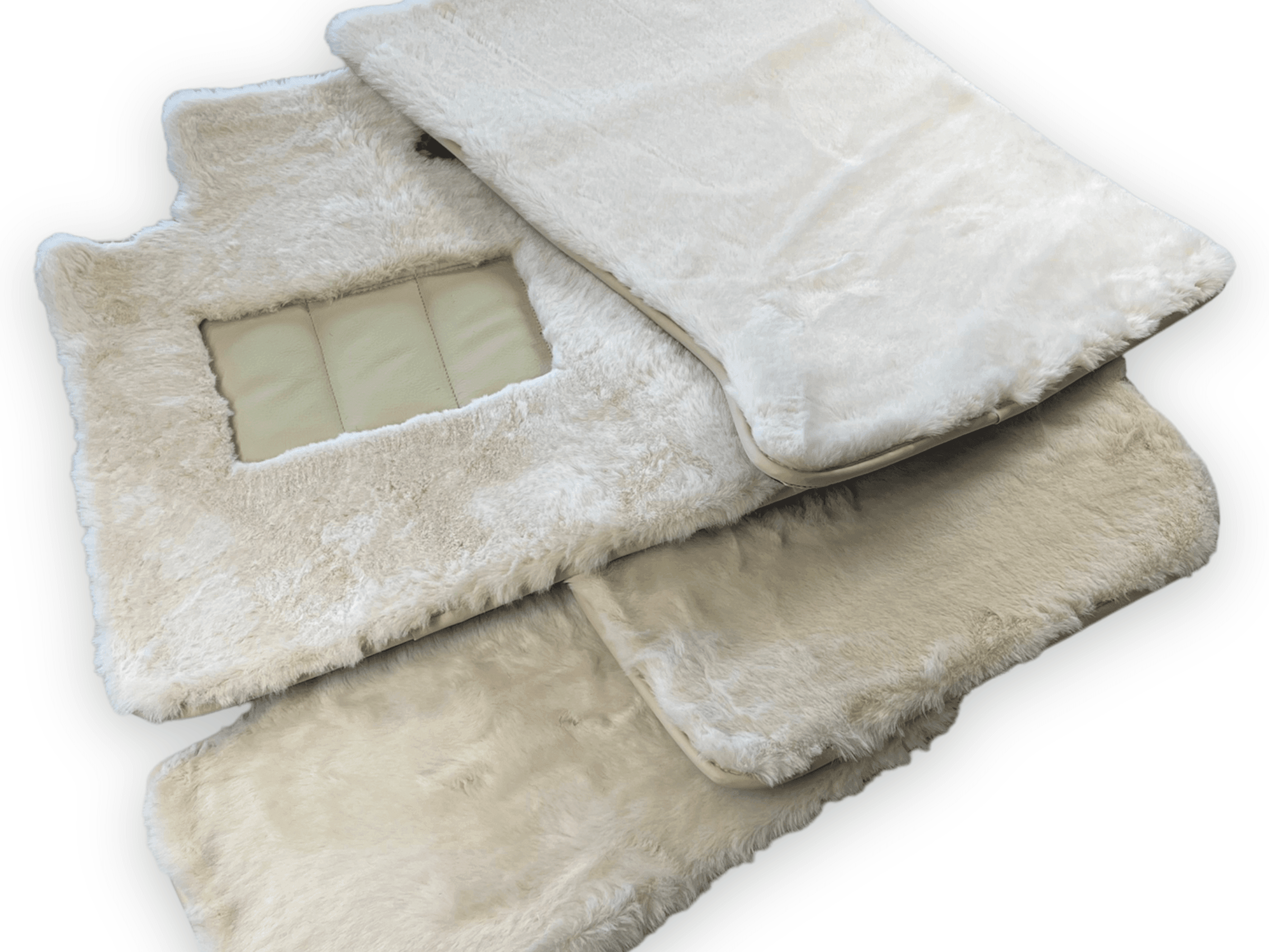 Luxury White Sheepskin Floor Mats for Rolls Royce Shadow