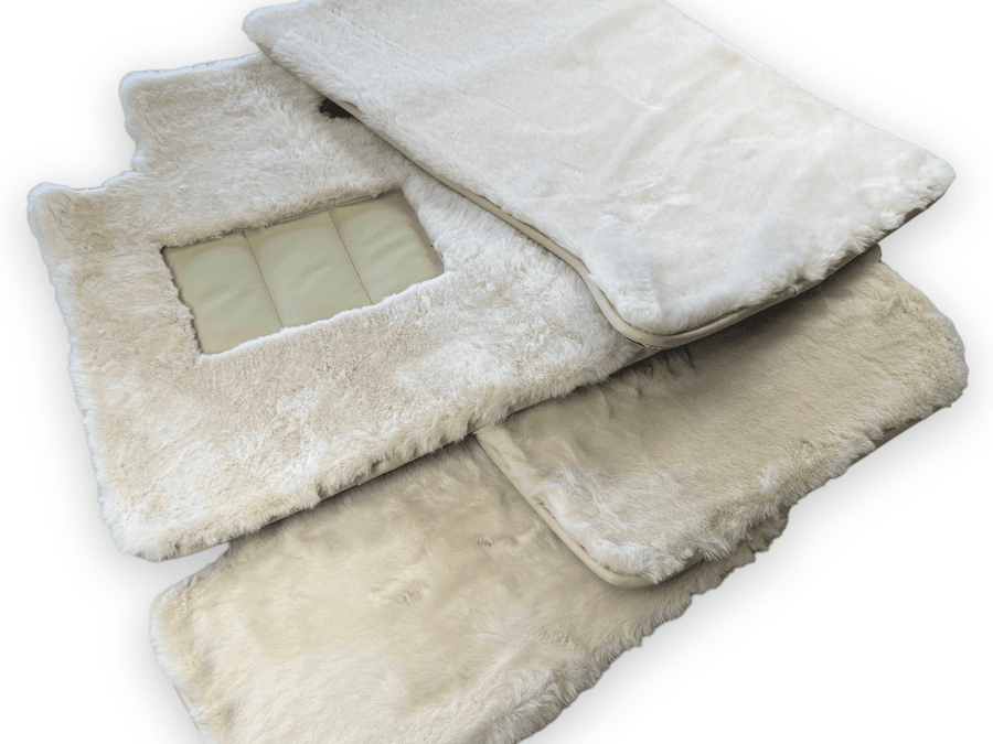 Luxury White Sheepskin Floor Mats for Rolls Royce Dawn Rr6