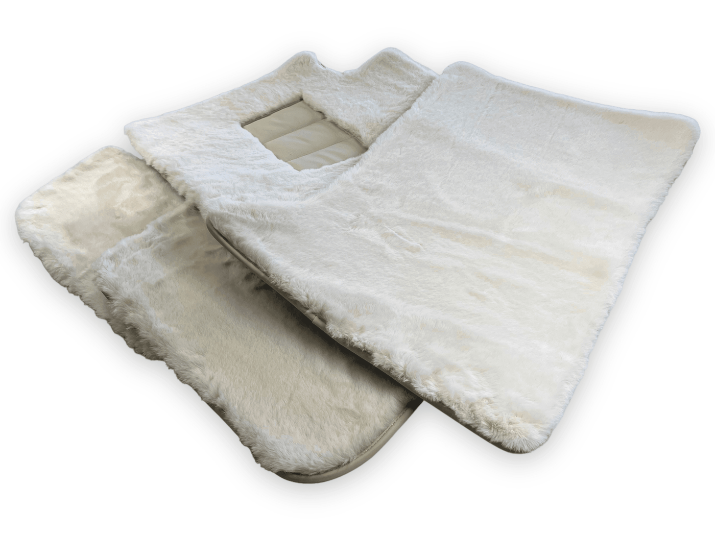 White Sheepskin Floor Mats For Rolls Royce Cullinan Rr31 2018-2023 Er56 Design Brand - AutoWin