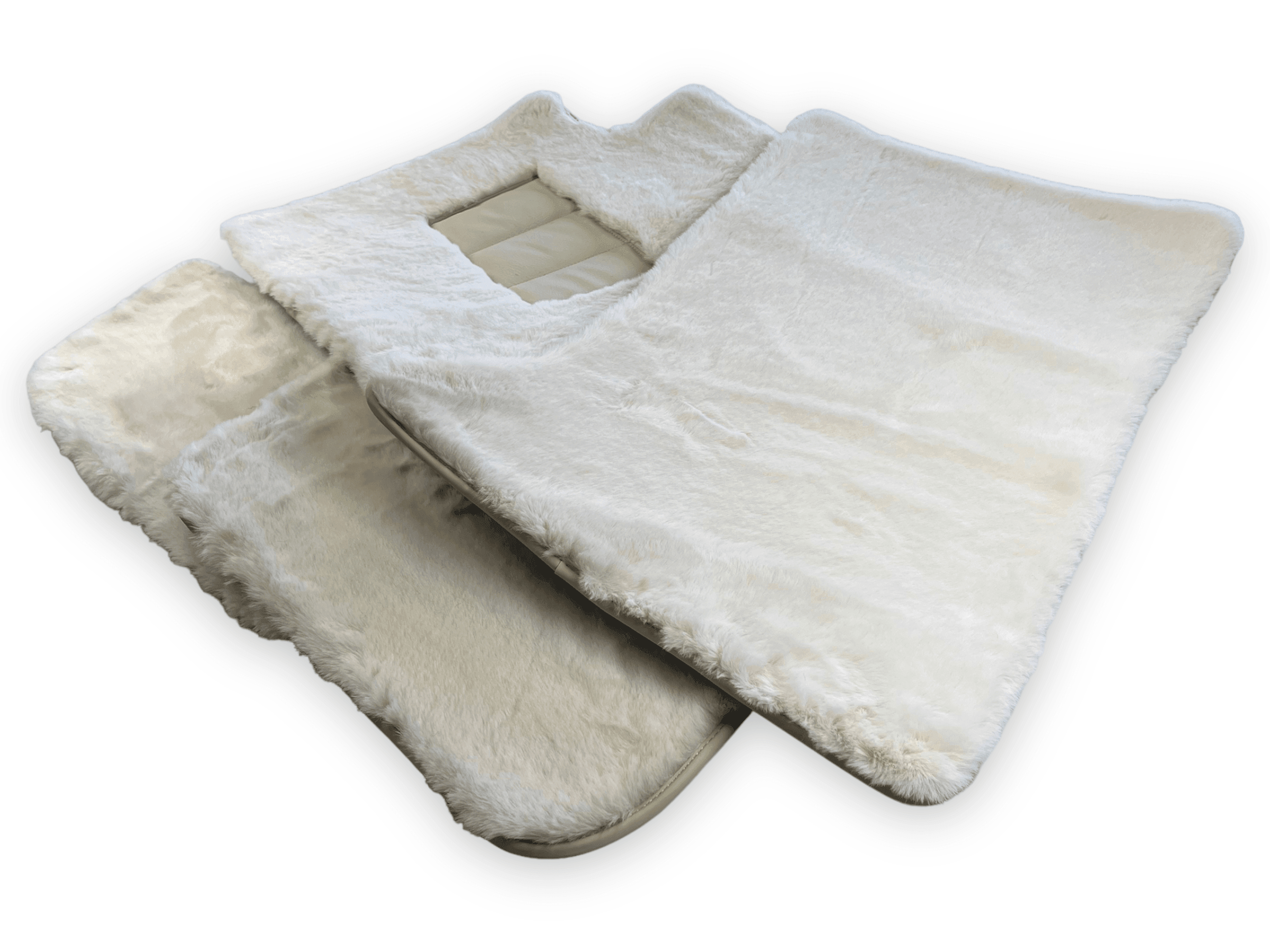 Luxury White Sheepskin Floor Mats for Rolls Royce Shadow