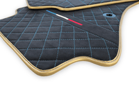 Floor Mats For Bugatti Chiron Alcantara Leather Gold Edition - AutoWin