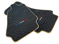 Floor Mats For Bugatti Chiron Alcantara Leather Gold Edition - AutoWin
