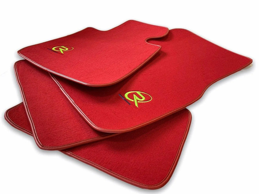 Red Floor Mats For BMW 5 Series E39 ROVBUT Brand Tailored Set Perfect Fit SNIP Collection - AutoWin