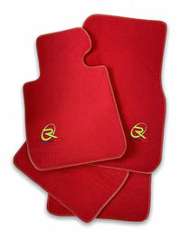 Red Floor Mats For BMW X4 Series F26 ROVBUT Brand Tailored Set Perfect Fit Green SNIP Collection - AutoWin