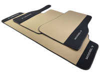 Beige Floor Mats For Tesla Model Y With Alcantara Leather - AutoWin