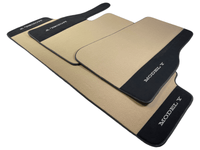 Beige Floor Mats For Tesla Model Y With Alcantara Leather - AutoWin