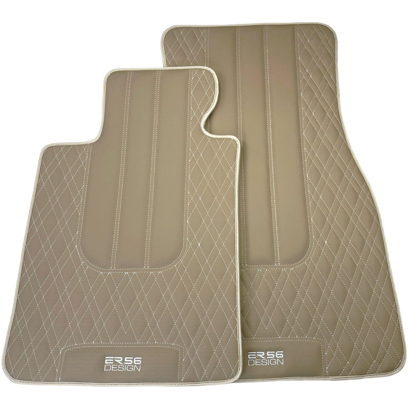 Beige Leather Floor Floor Mats For BMW 4 Series F33 - AutoWin