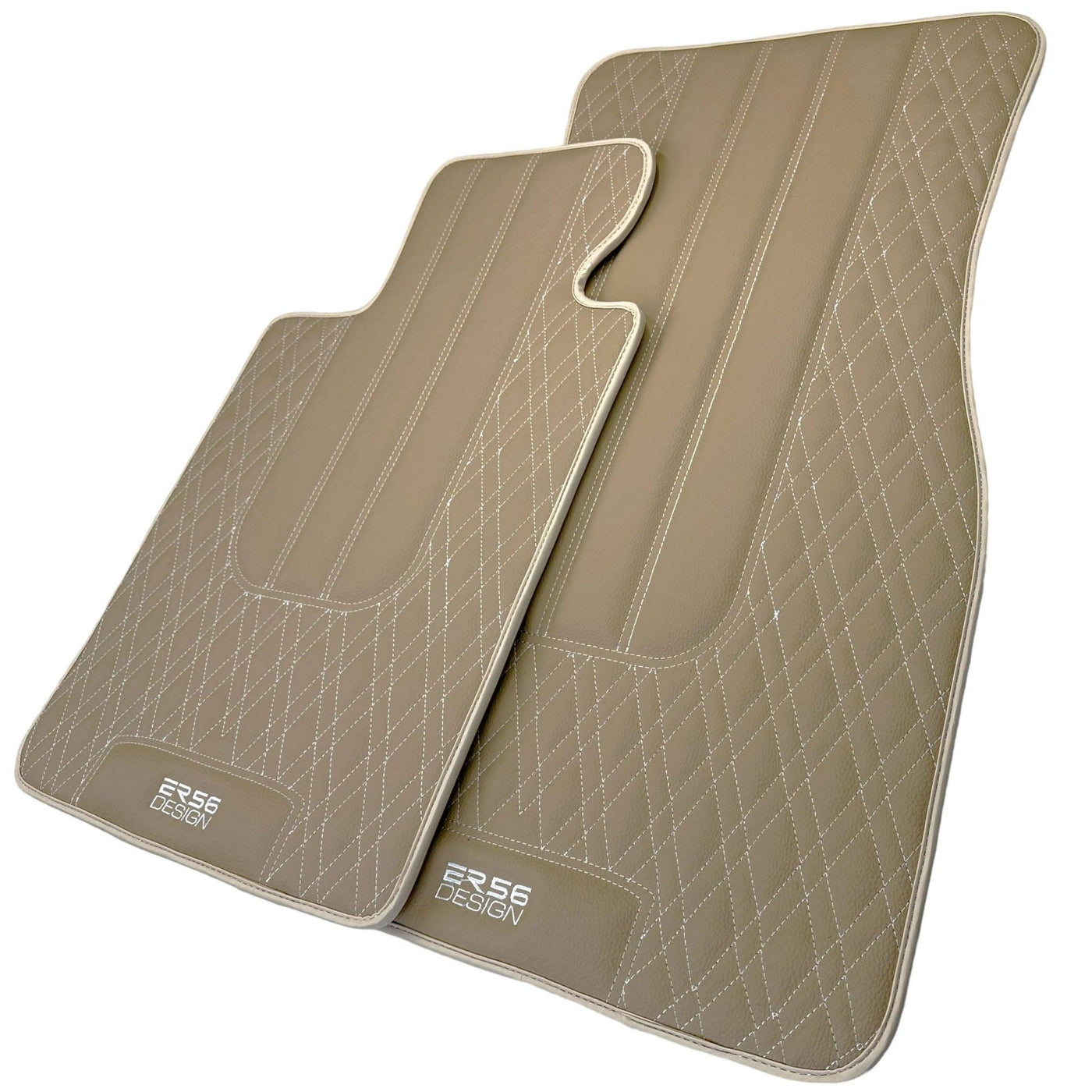 Beige Leather Floor Floor Mats For BMW 7 Series G11 AutoWin Brand - AutoWin