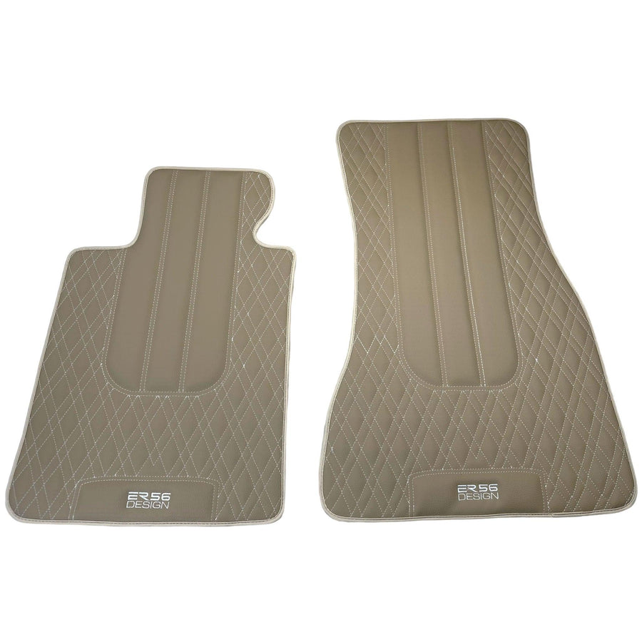 Beige Leather Floor Mats For BMW 3 Series E46 4-door Sedan - AutoWin