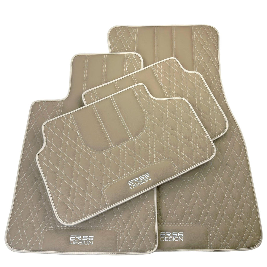 Beige Leather Floor Mats For BMW 7 Series E38 - AutoWin