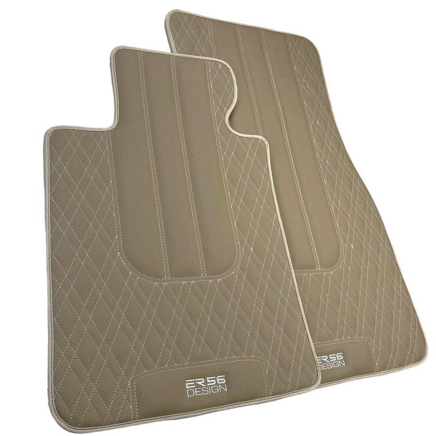 Beige Leather Floor Mats For BMW 8 Series E31 2-door Coupe - AutoWin