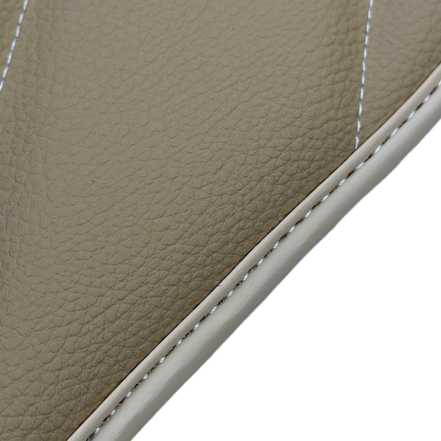 Beige Leather Floor Mats For Mercedes Benz C-Class C205 Coupe (2015-2018) | ER56 Design - AutoWin