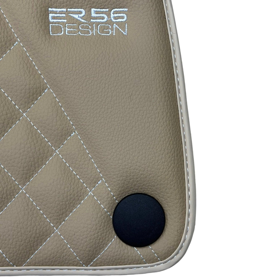 Beige Leather Floor Mats For Mercedes Benz C-Class C205 Coupe (2015-2018) | ER56 Design - AutoWin