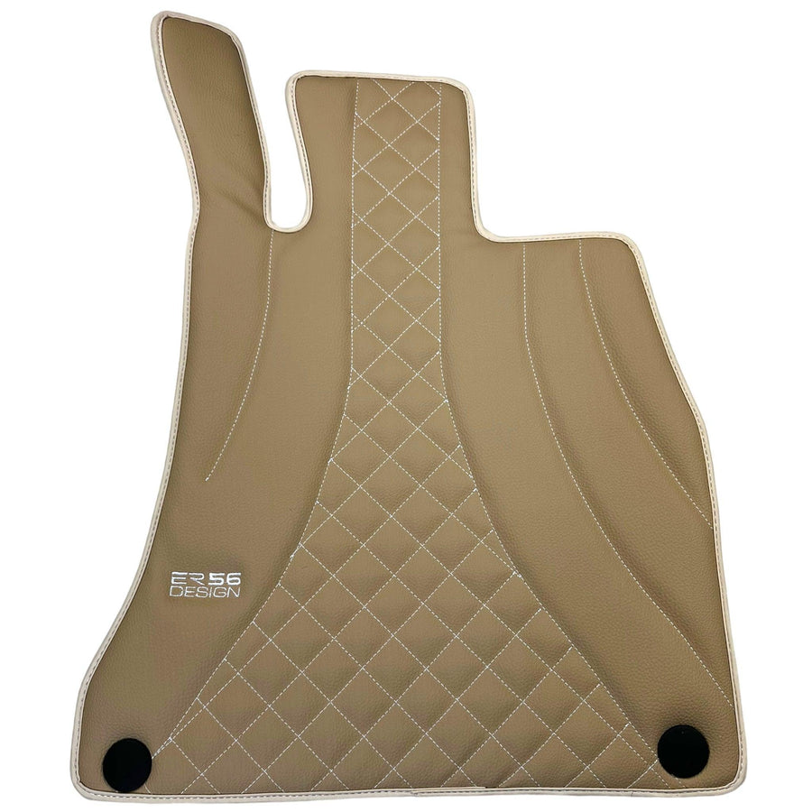 Beige Leather Floor Mats For Mercedes Benz C-Class S204 Estate (2007-2014) | ER56 Design - AutoWin